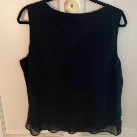 Rhinestone black chiffon lined dressy tank - Picture 2 of 3